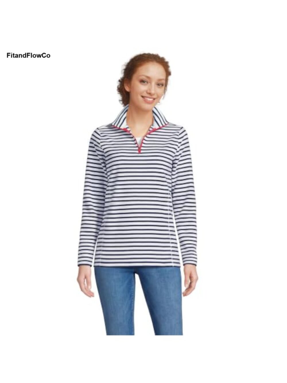 Quarter Zip Fleece Pullover with Princess Seams and Anti-Pill Finish